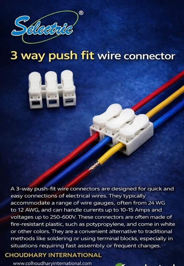 3 Way Push Fit Wire Connector