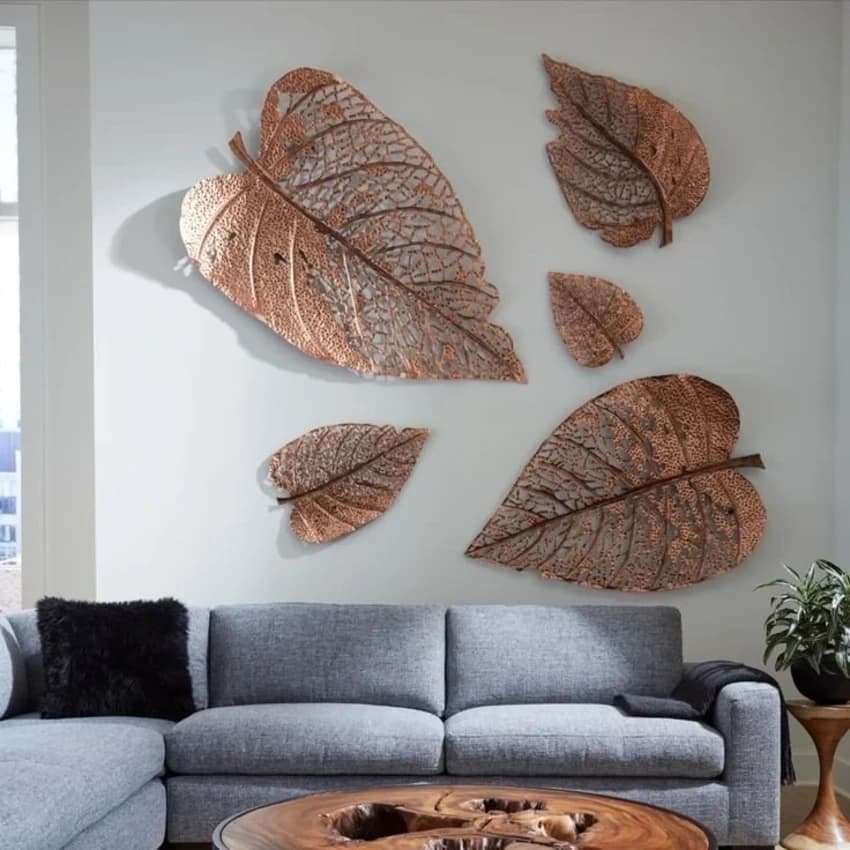 Gold Metal Wall Sculpture, For Interior Decor