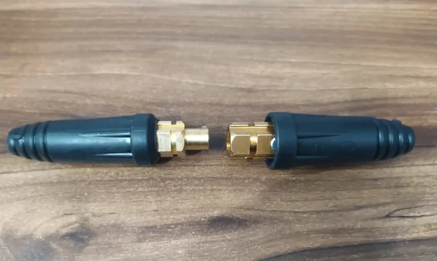 Rubber Welding Cable Connector Set (Male-Female) - 35-50 sqmm, 400 Amps