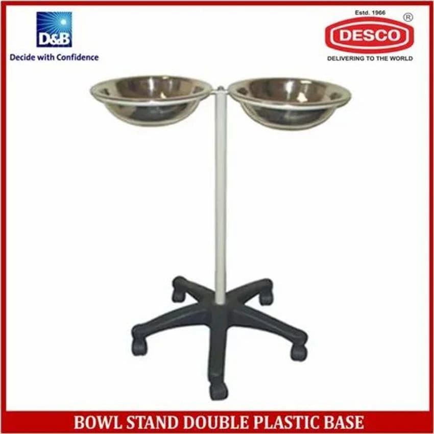 Mild Steel Bowl Stand Double Plastic Base Desco, For Hospital