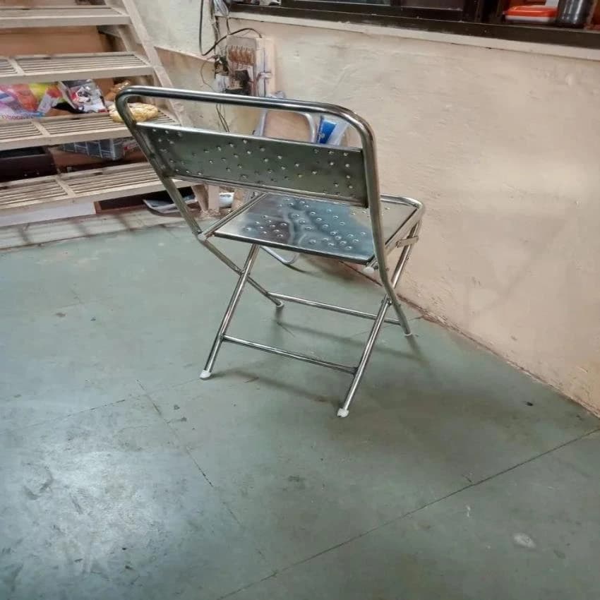 Polished Stainless Steel Folding Chair For Home N Office Use, For Restaurant