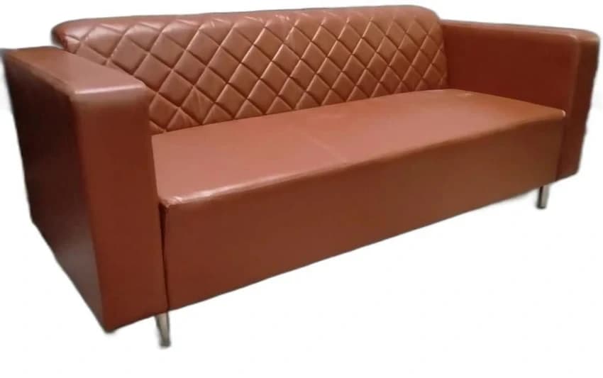 Rectangular Brown Leather Sofa, For Home