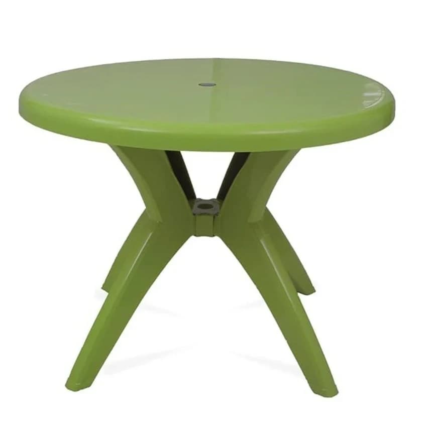 Modern Plastic Round Dining Table with Four Legs (60 cm Diameter, 2 Seater)