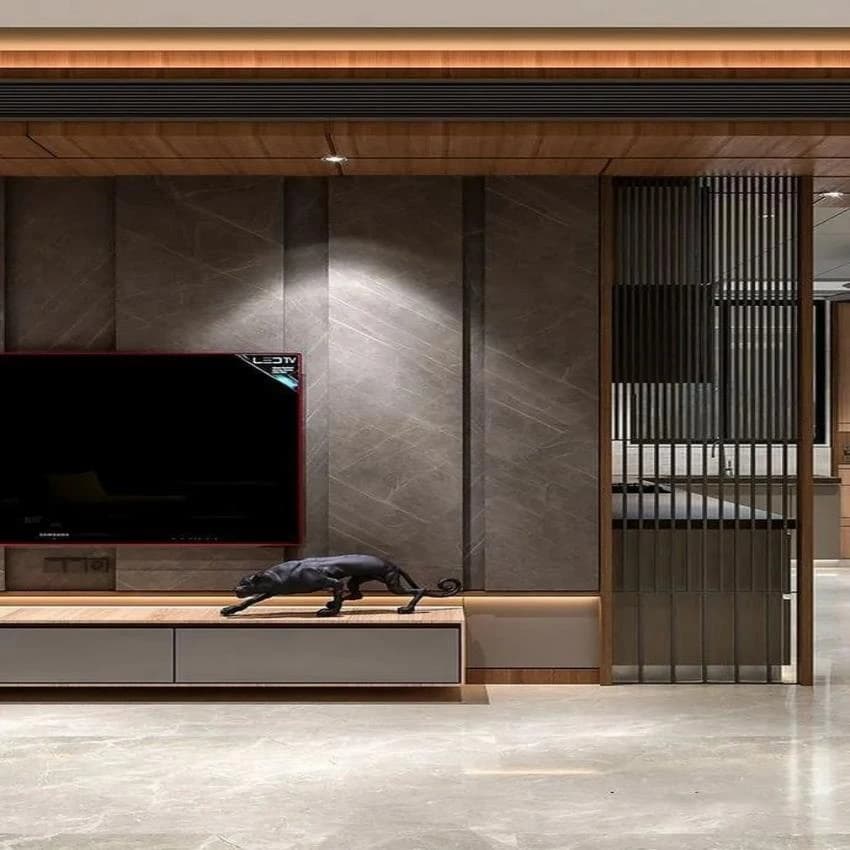Wall Mount Teak Wood Wooden TV Unit, Laminate Finish