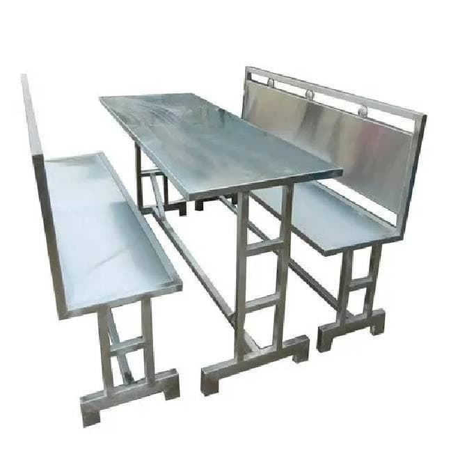 4 Seater Stainless Steel Table Bench Set