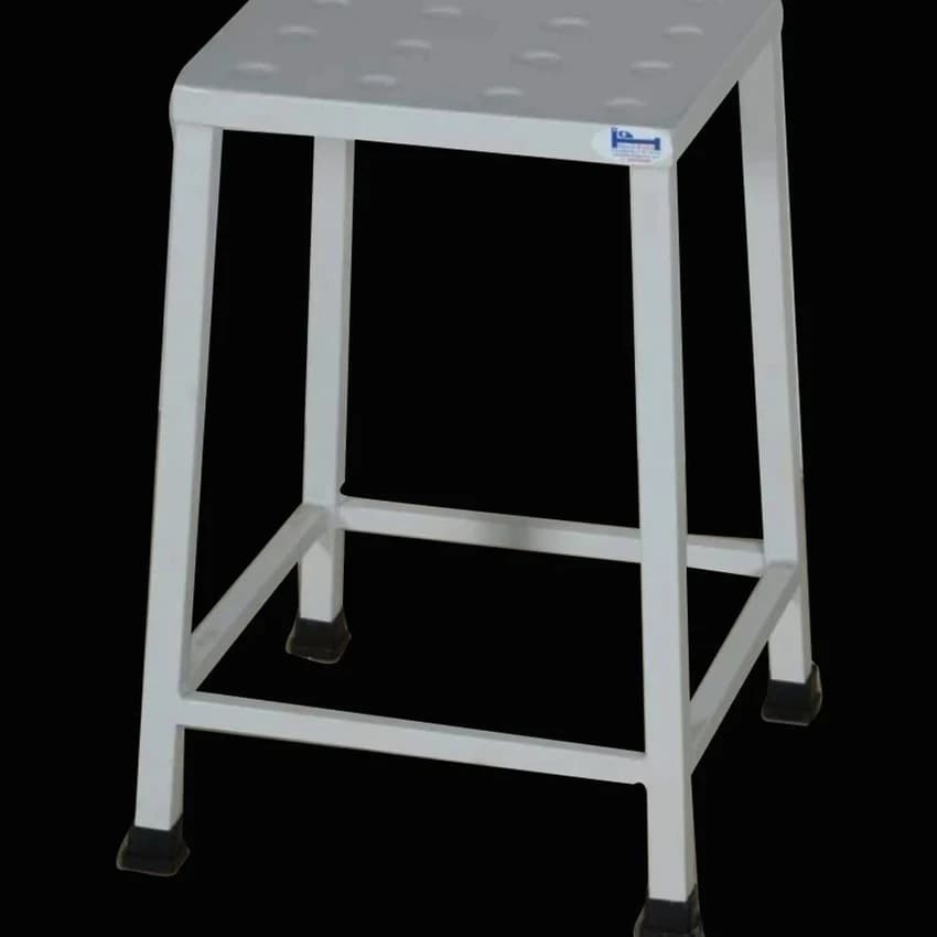 Stainless Steel White SS Hospital Stool, Polished, Size: 580x300x750mm