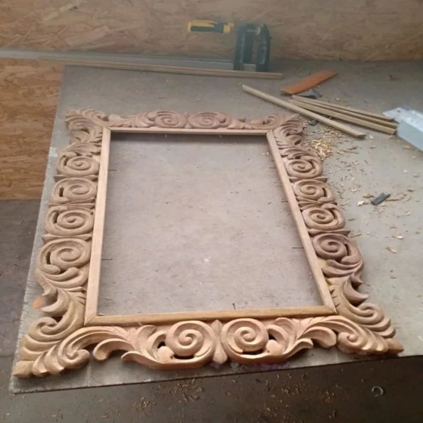 Wood Type: Teak Wood Modern Wooden Mirror Frame, 42 x 66 Inches