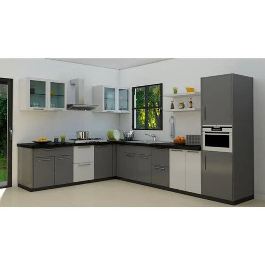L Shape Designer PVC Modular Kitchen
