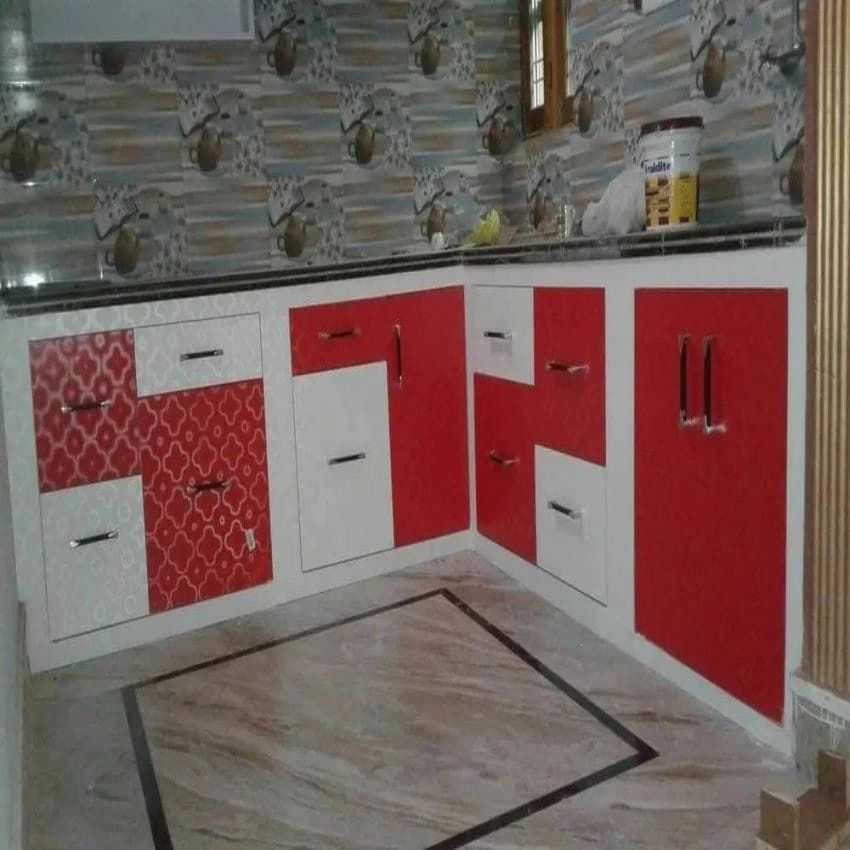 L Shape Wooden Modular Kitchen