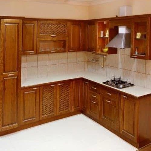 L-Shape Wooden Modern Kitchen