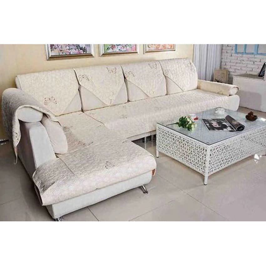 Solid Wood L Shape Sofa Set