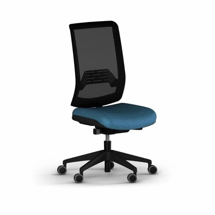 Black and Blue Sokoa Mesh Back Armless Office Chair