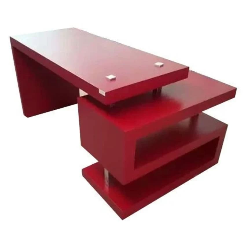 Red Wooden Modular Reception Table