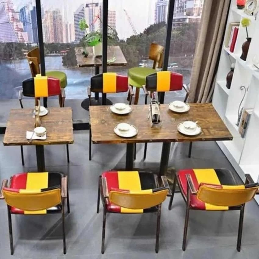 2 Tables,6 Chairs Restaurant Table and Chair