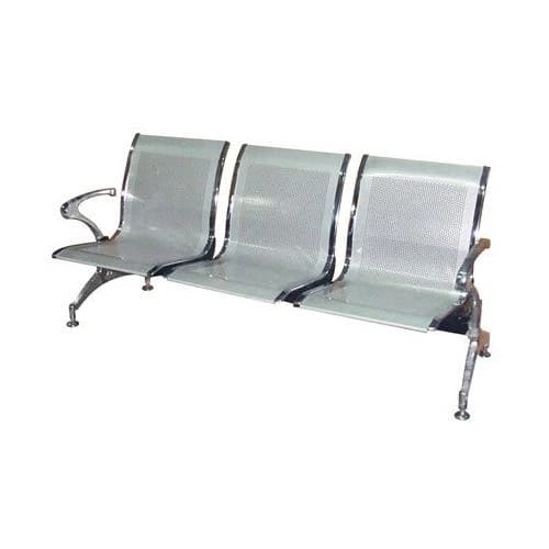 Silver Three Seater Chrome Chair