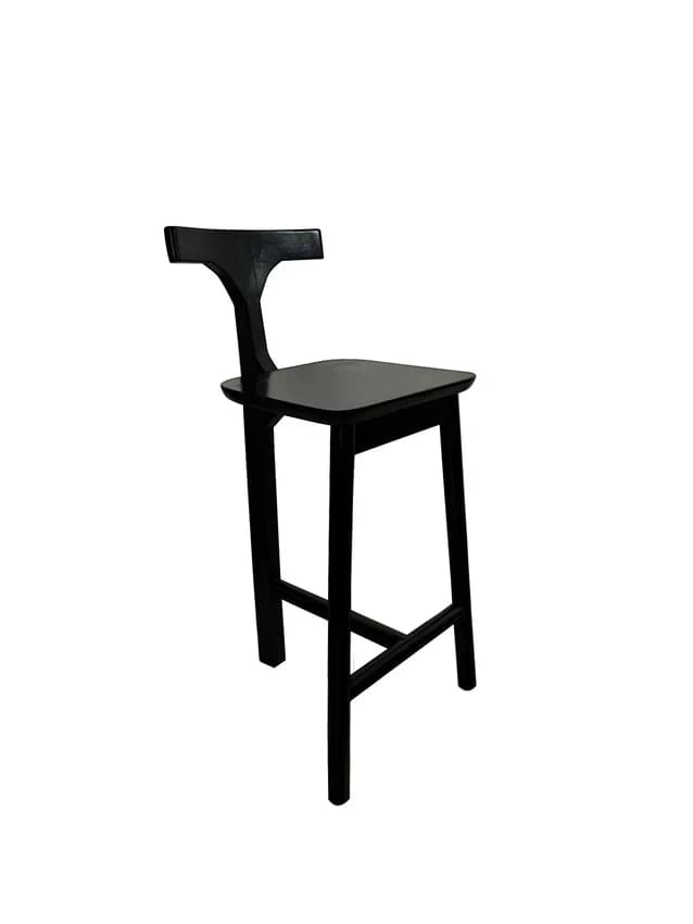 Wood Black Bar Stool Chair For Restaurant