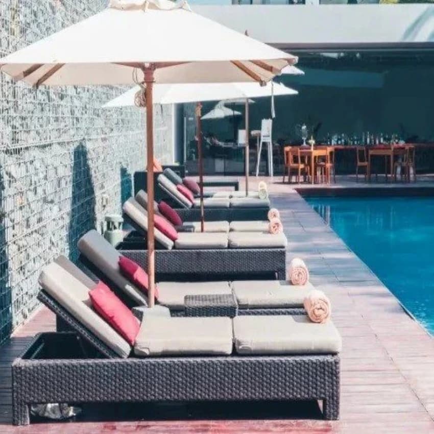 Outdoor Wicker Lounger, For Garden
