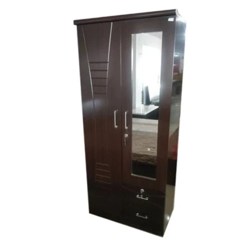 Brown Hinged Wooden Almira With Mirror, For Home, Number Of Doors: 2 Door
