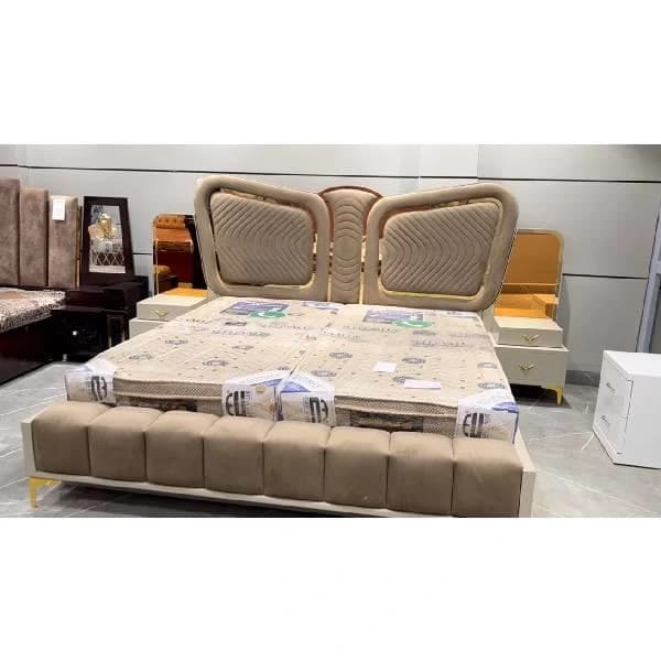 Cream Wooden Bed