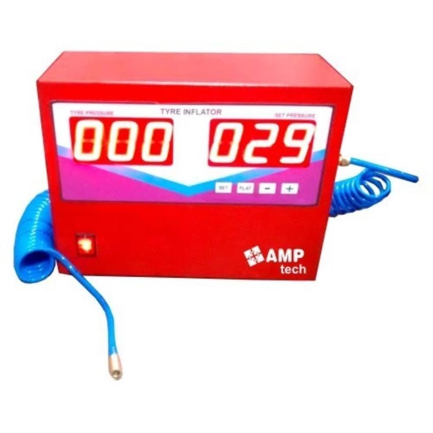 Digital tyre inflator gauge wall mount type