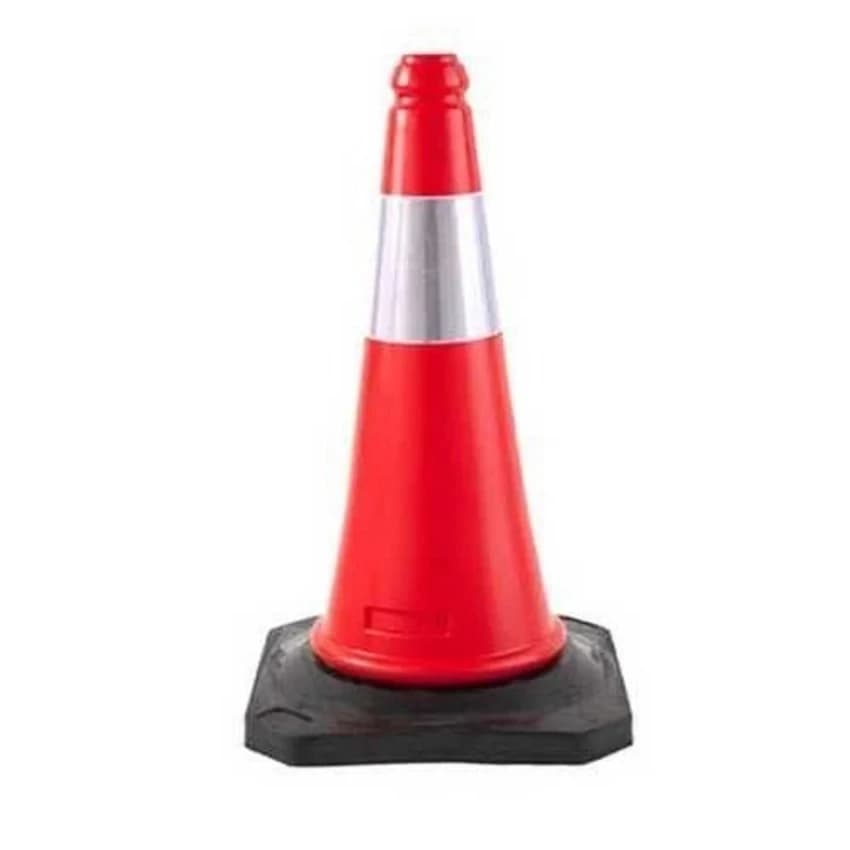 RED AND ORANGE Plastic Traffic Cone, For Road Safety, Size: 750MM