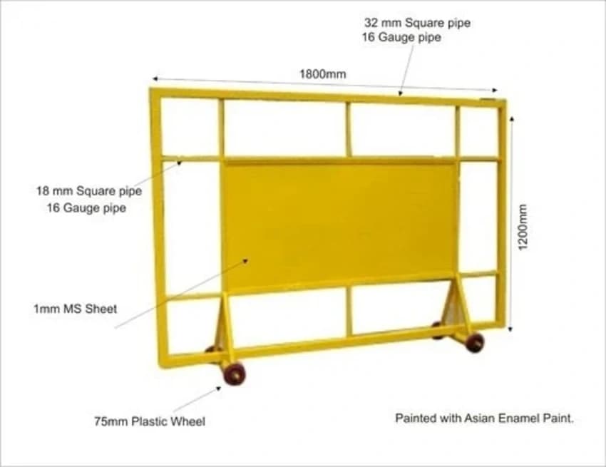 HRE Yellow Metal Road Barricade, Size: 6*4feet