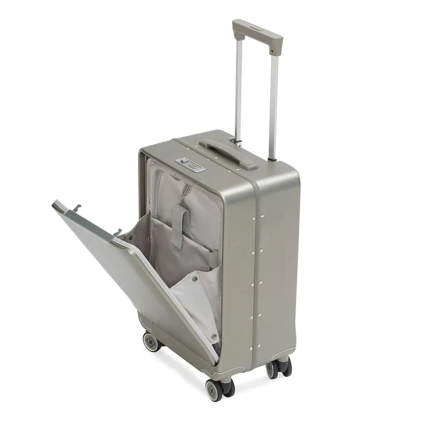 Swiss Military Black Gold Collection Thames Anti-Theft Zipperless Trolley Bag 14 Laptop Compartment