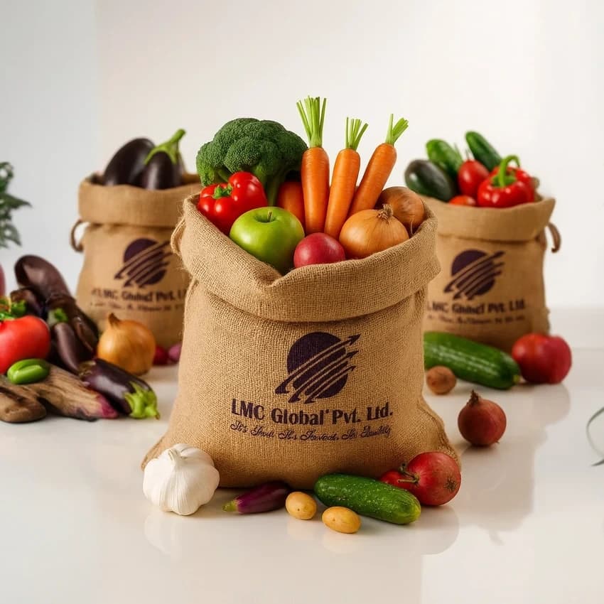 Jute Hessian Bag for Veggies (Plain Weave, 200 GSM)