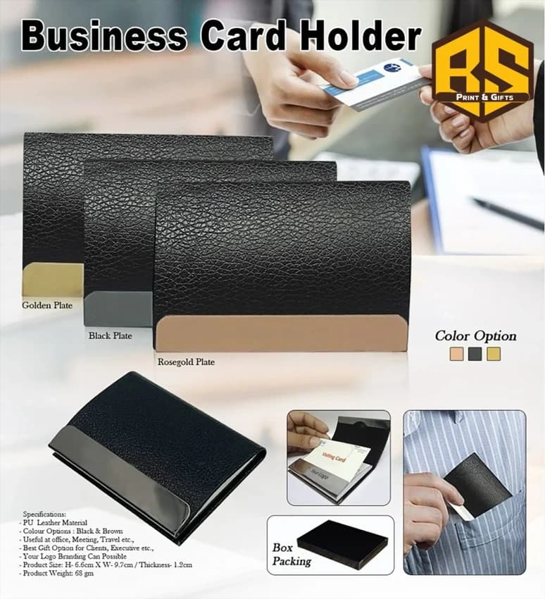 Black Leather Corporate Card Holder