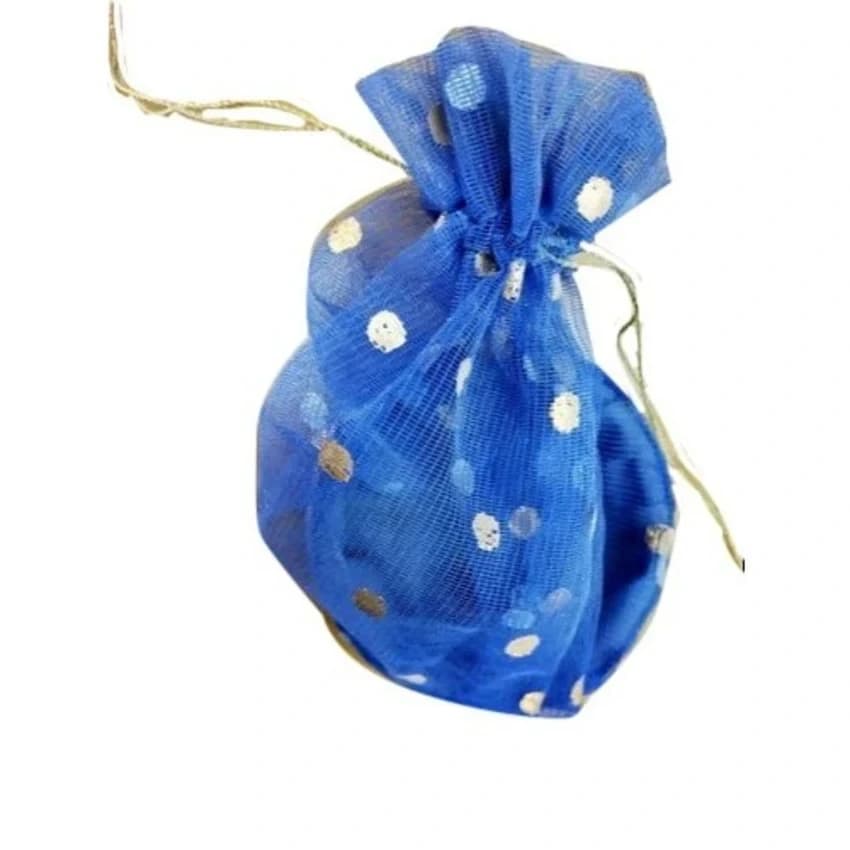 Blue Cotton Printed Potli Bag, For Gift Packing, Size/Dimension: 3x3 Inch