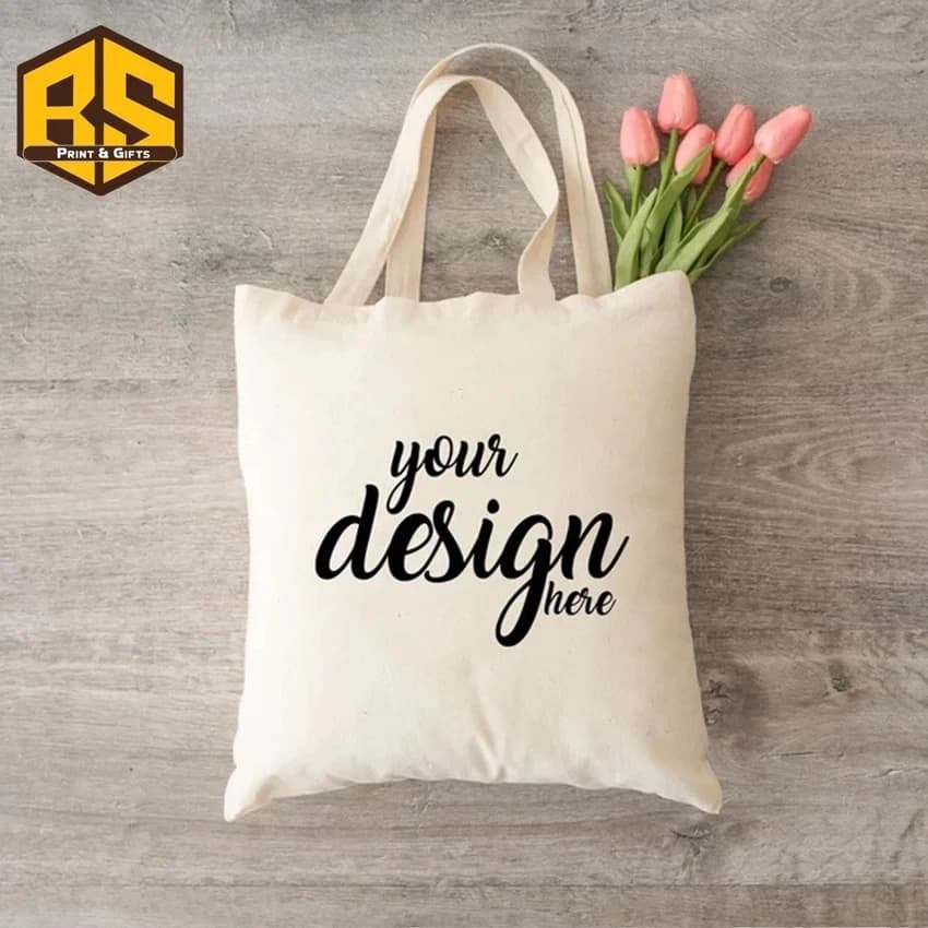 Custom Logo Cotton Sublimation Tote Bag (14 x 16 Inch)