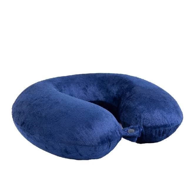 Soft Memory Foam Travel Neck Pillow – Navy Blue