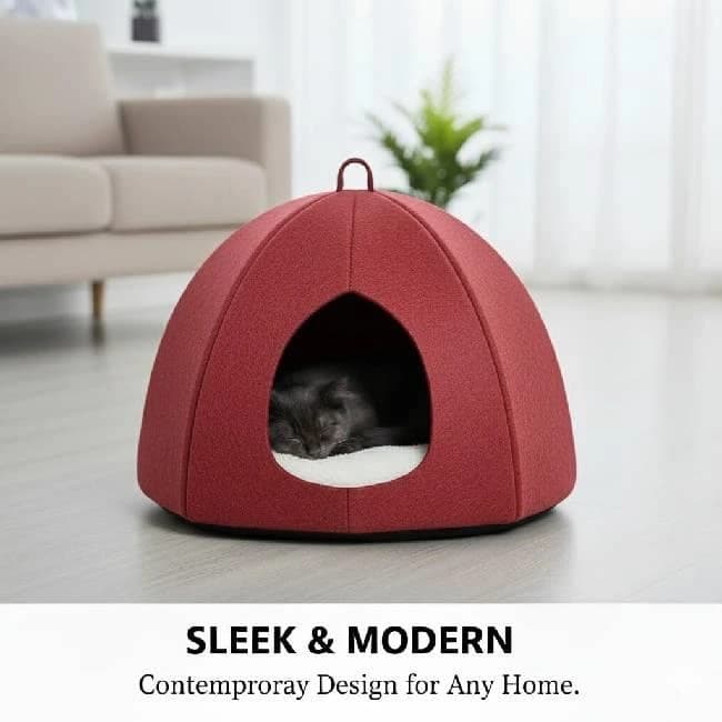 Cozy Cat Tent House - Soft & Stylish Hideaway Bed for Cats & Small Dogs