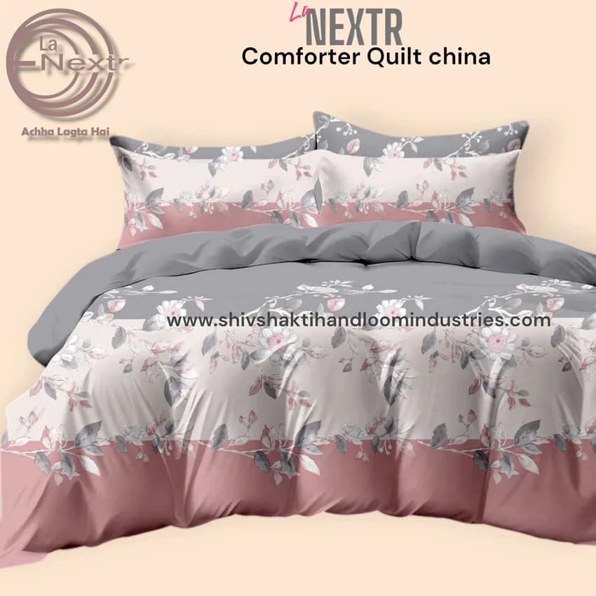Poly Cotton Printed Comforter, Size: Double