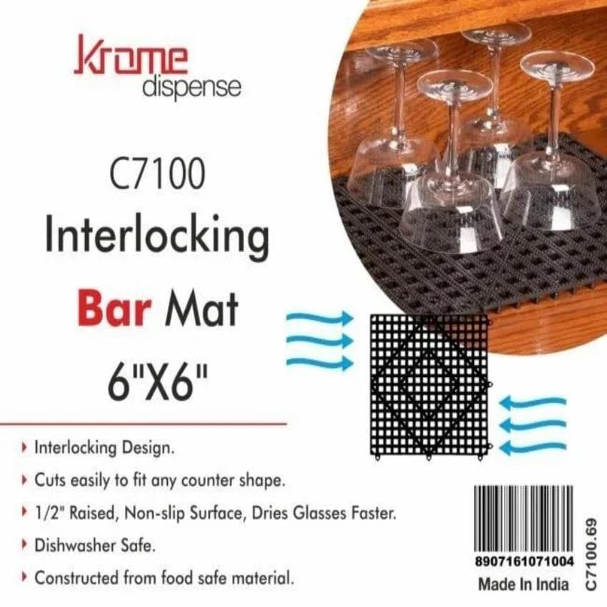 Pvc Black Bar Shelf Mats Interlocking, Mat Size: 6