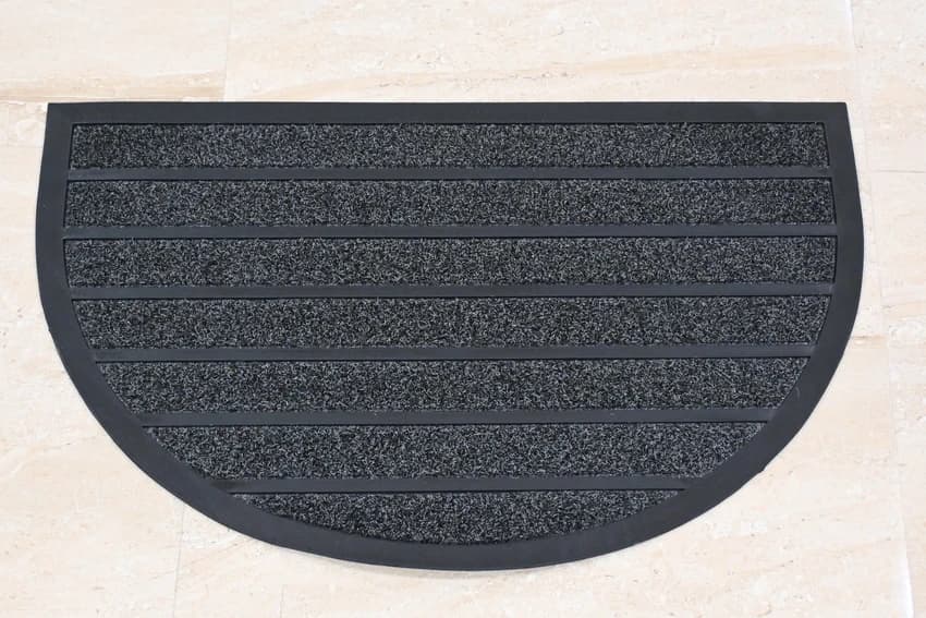 Sourin black and brown RUBBER STYLISH DOOR MATS, For EVERYWHERE, Shape: rectangle and semi circle