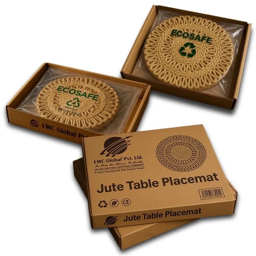 Hand Braided Round Jute Dining Placemat Eco-Friendly Table Mat