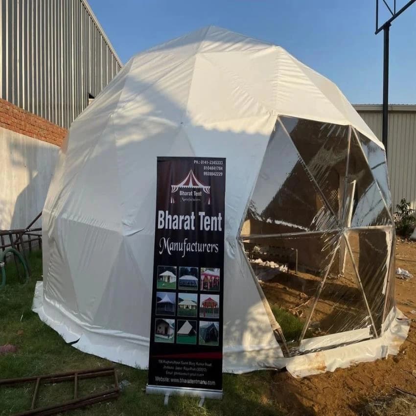 White PVC glamping tent for mountain, For Camping, Size: 6 Diameter