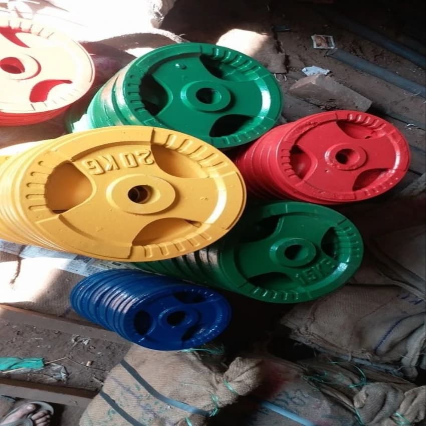 Multicolor Rubber Cast Iron Gym Weight Plates, Weight: 5 Kg