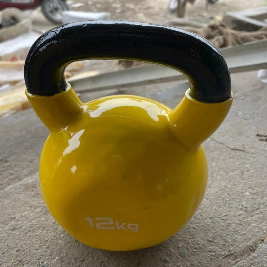 Yellow And Black Powder Coated Imported Vinayal Kettel Bell, For Gym, 2kg to 20 kg