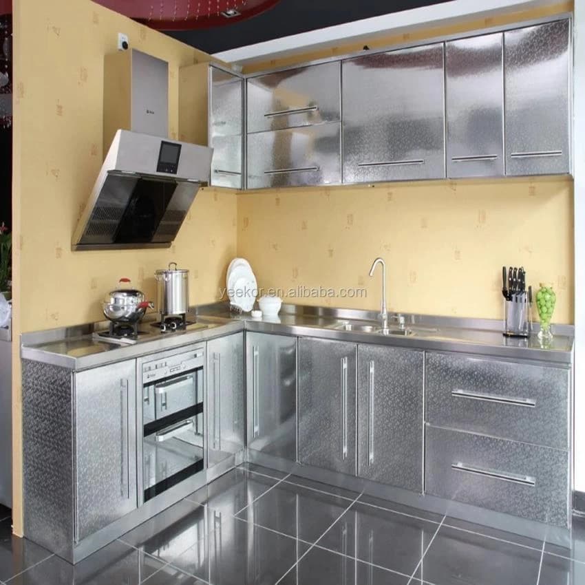 L-Shape Aluminium Modular Kitchen