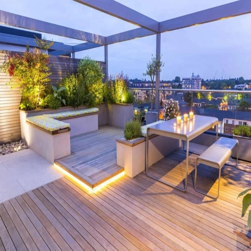 Residential Terrace Garden Designing Service, Work Provided: Wood Work & Furniture