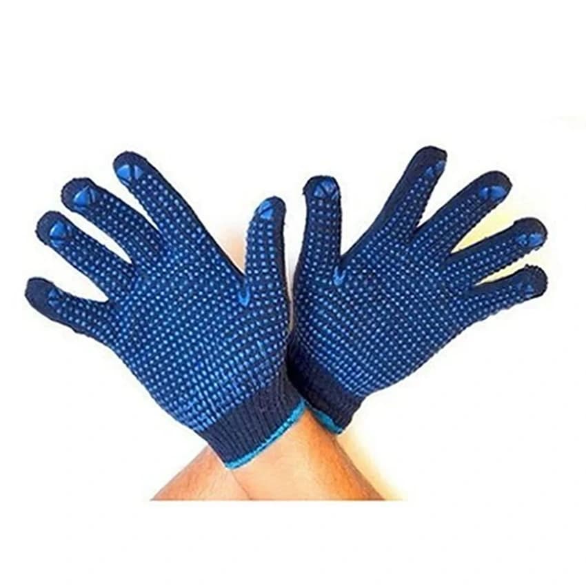 For Industrial Cotton Dotted Blue Gloves