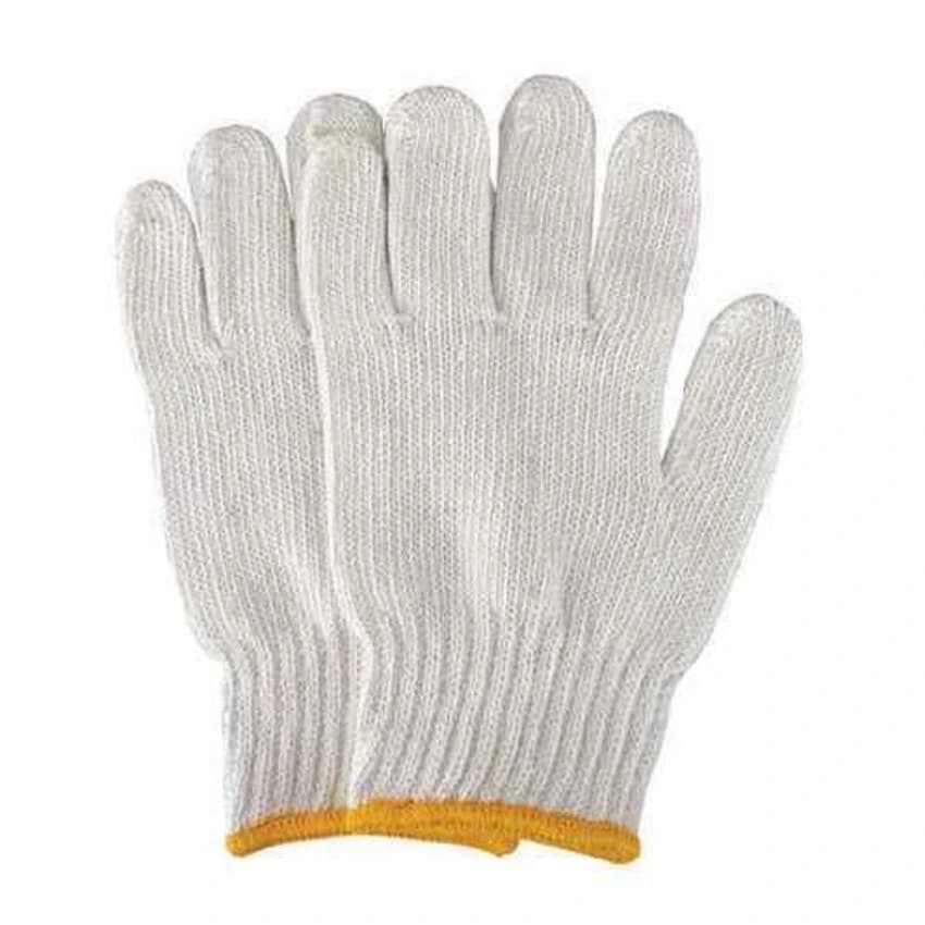 Bulkmro 35G White Cotton Knitted Gloves,, 35 Grams, Size: 8