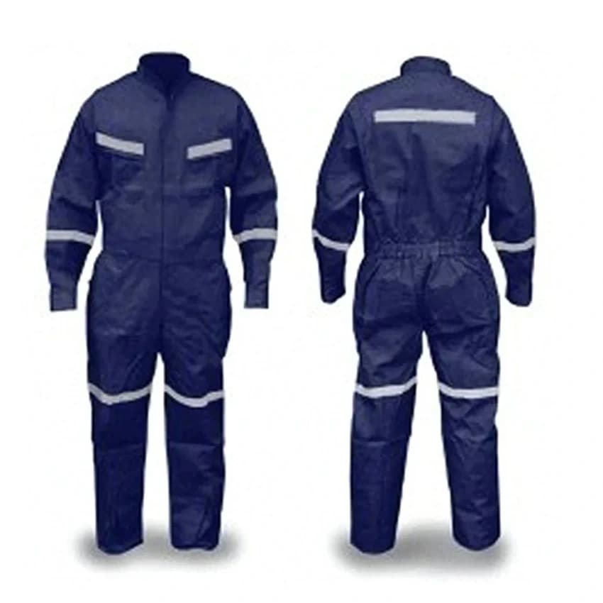Blue Plain Cover All / Boiler Suit With Radium Tape