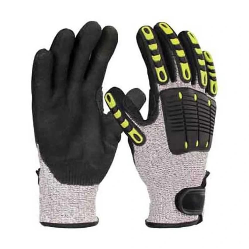 Udyogi Nitrile TPR 9004 Impact Resistance Cut Level 5 liner Gloves, For Industrial, Size: 9 or 10