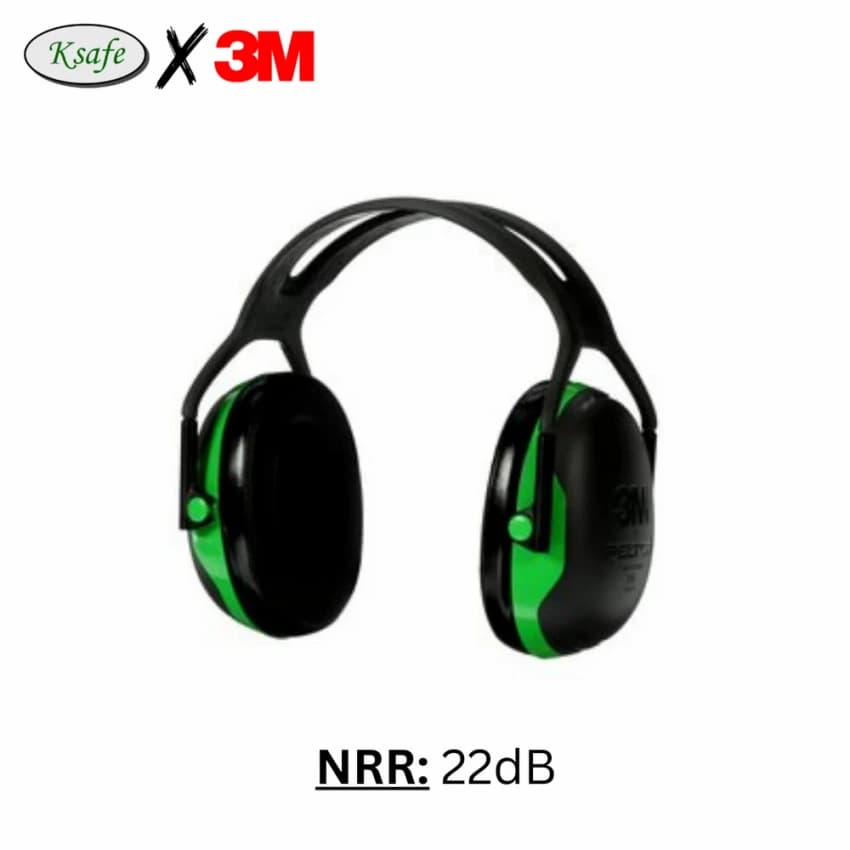 Black Plastic 3M X1A PELTOR Earmuffs , Over-The-Head, Not Foldable, Round