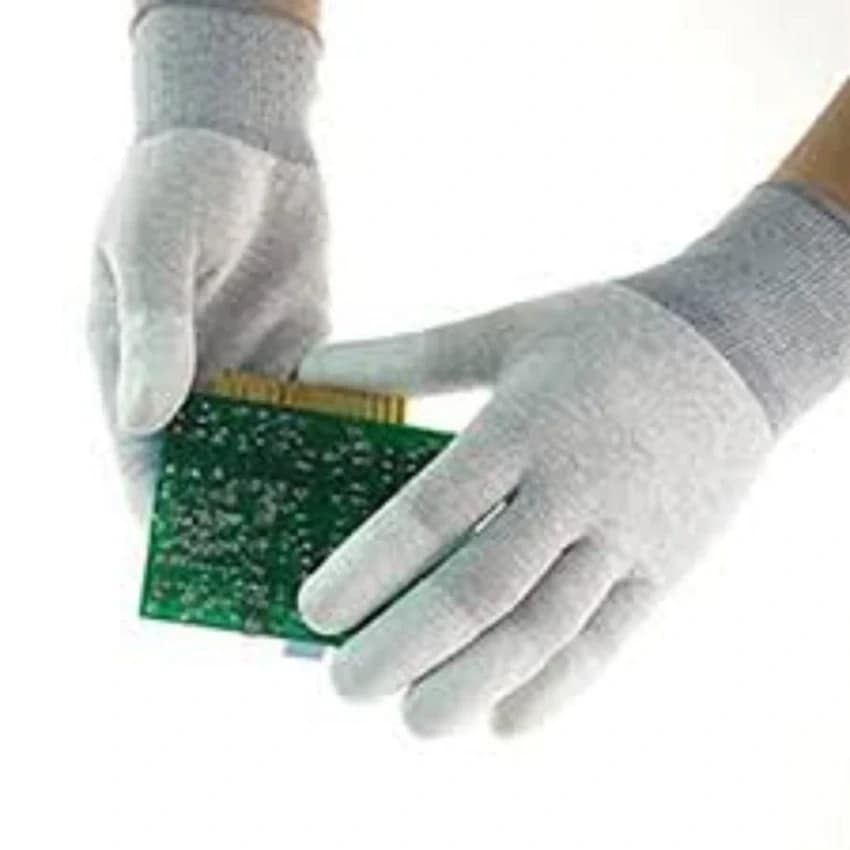 White Esd Pu Coated Top Fit Gloves, For Industrial purpose