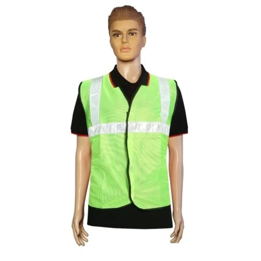 Green Nova Safe Reflective Safety Jacket 2 inch Cloth, 65GSM