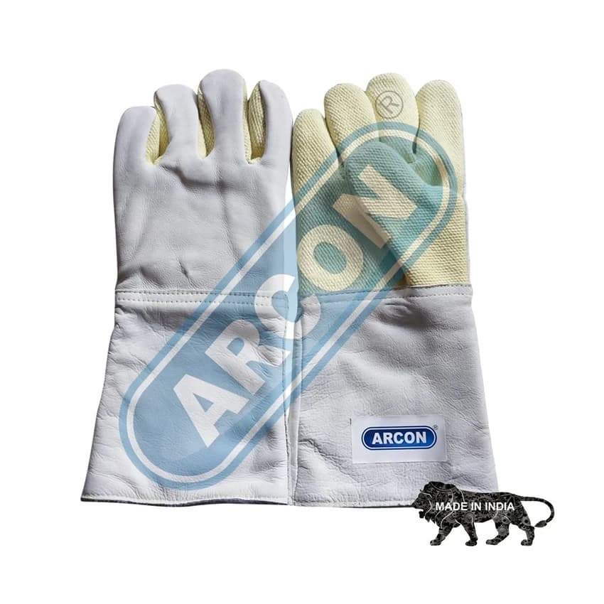 Yellow and White ARCON Para-Aramid Hand Gloves 14"", Model Name/Number: ARC-3077C